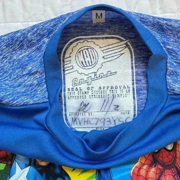 Mad engine Marvel blue graphic tee captain America hulk Spider-Man Ironman sz 8 - Picture 4 of 6